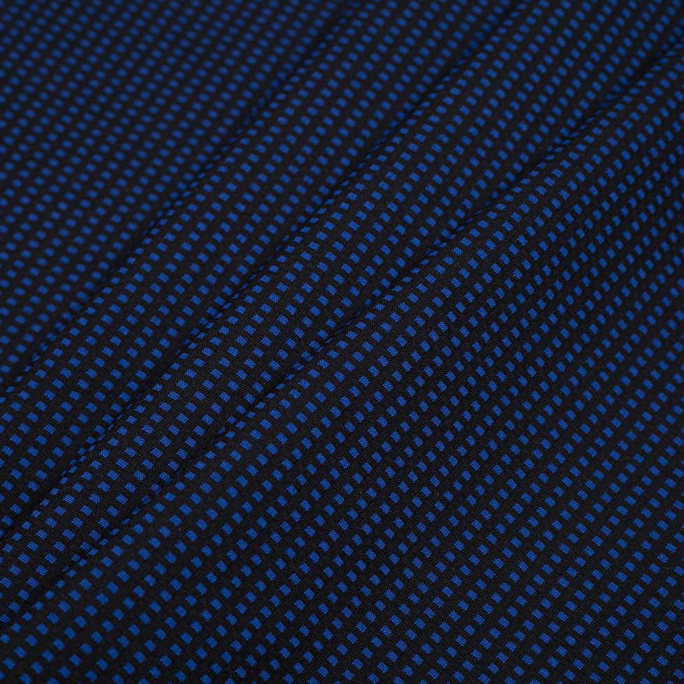 Geometric Black and Blue Blended Cotton Woven - Folded Geometric Black and Blue Blended Cotton Woven - Folded