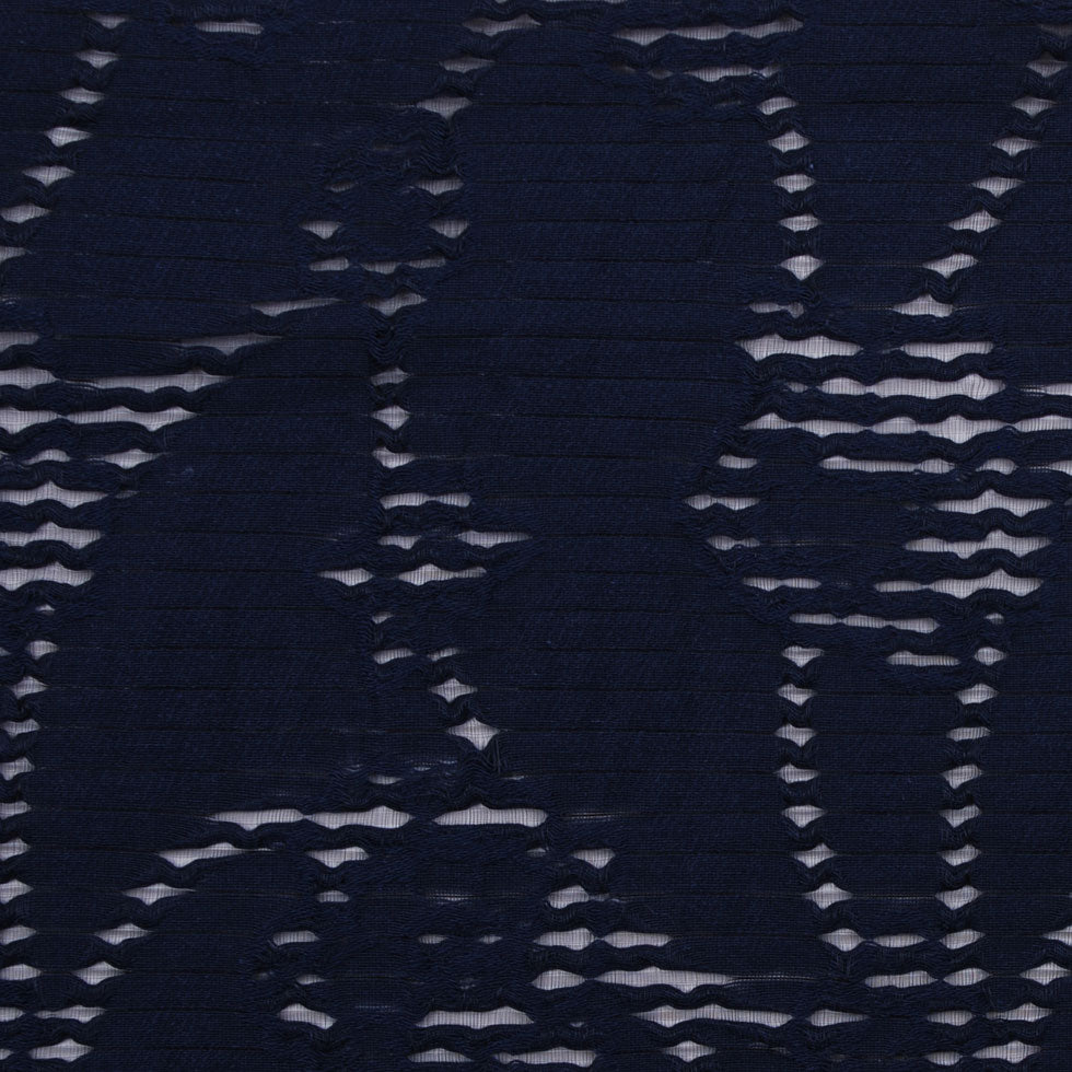 Navy Peekaboo Cotton Woven Navy Peekaboo Cotton Woven