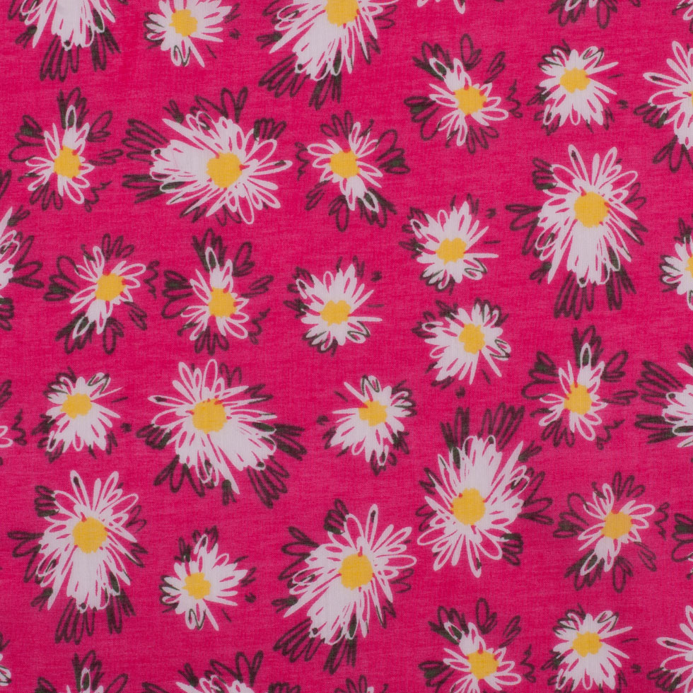 Pink Floral Cotton Voile Pink Floral Cotton Voile