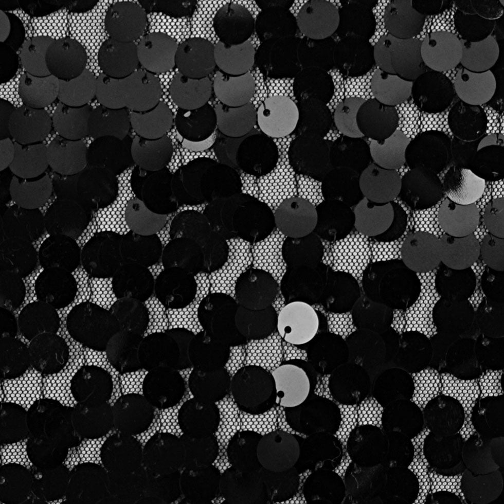Black Solid Paillette Sequins - Detail Black Solid Paillette Sequins - Detail