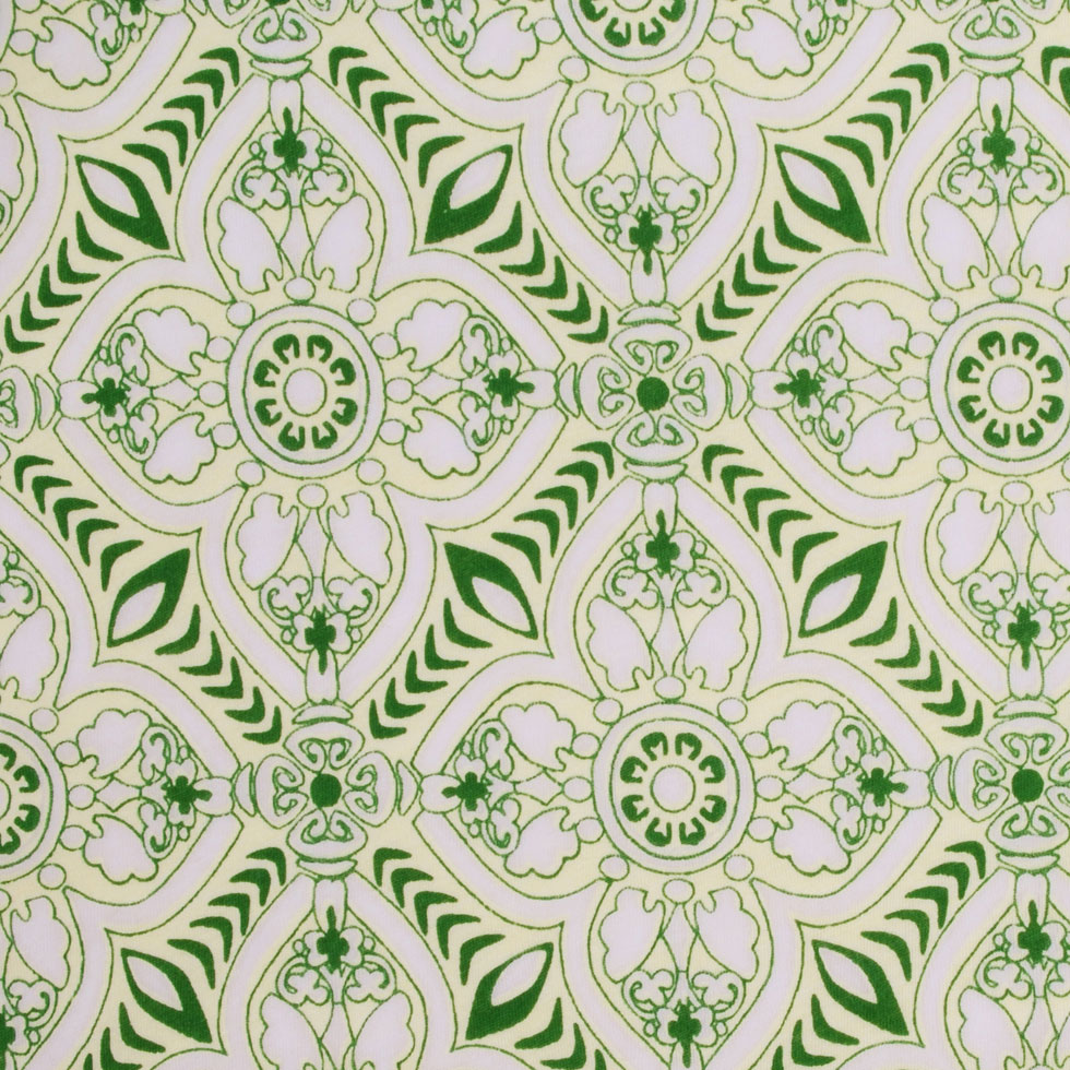 Yellow-Green Floral Burnout Polyester Jersey Yellow-Green Floral Burnout Polyester Jersey