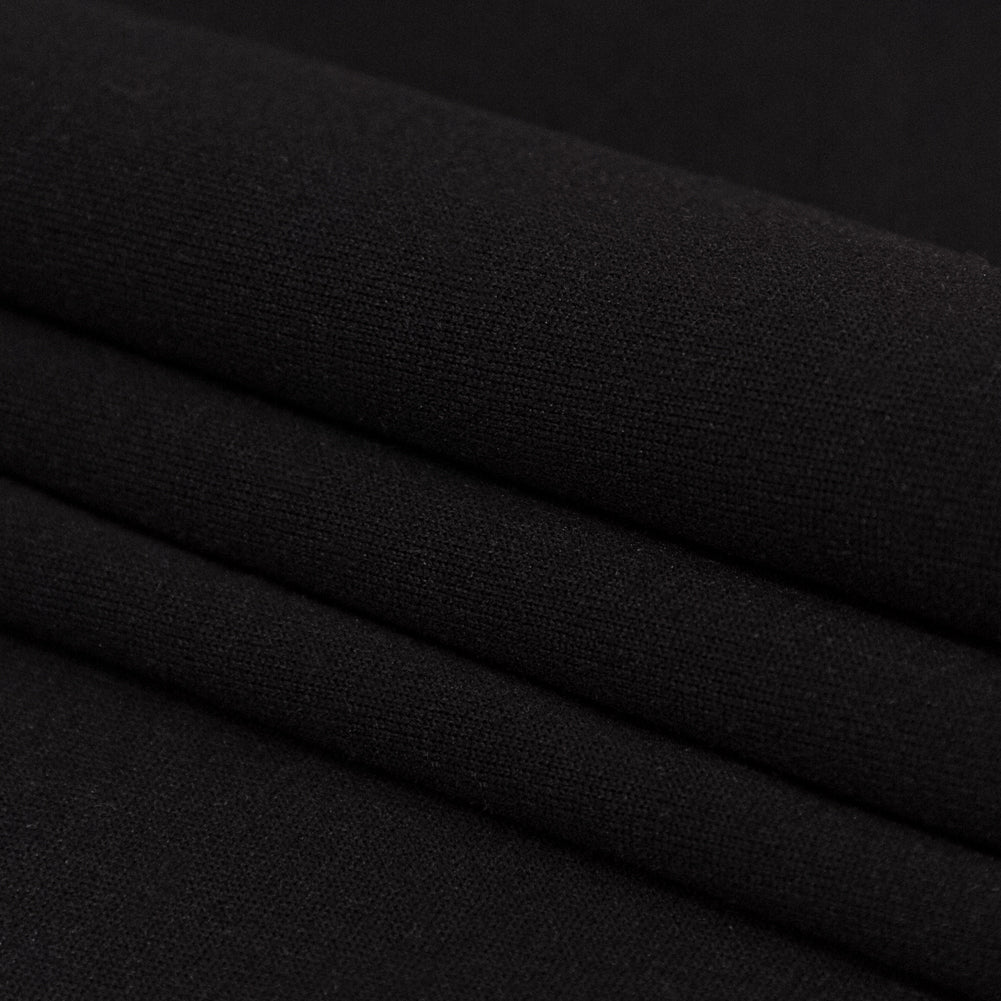 Black Polyester Knit Fleece Folded Black Polyester Knit Fleece Folded