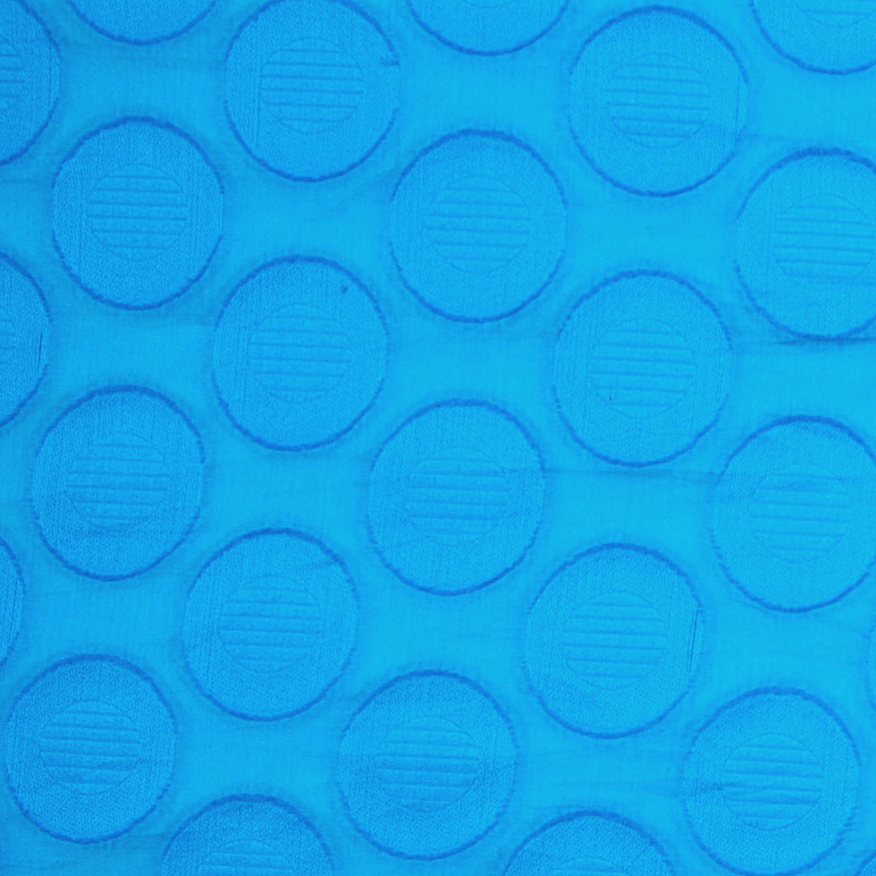 Bright Aqua Polka Dots Embroidered Cotton Voile Bright Aqua Polka Dots Embroidered Cotton Voile