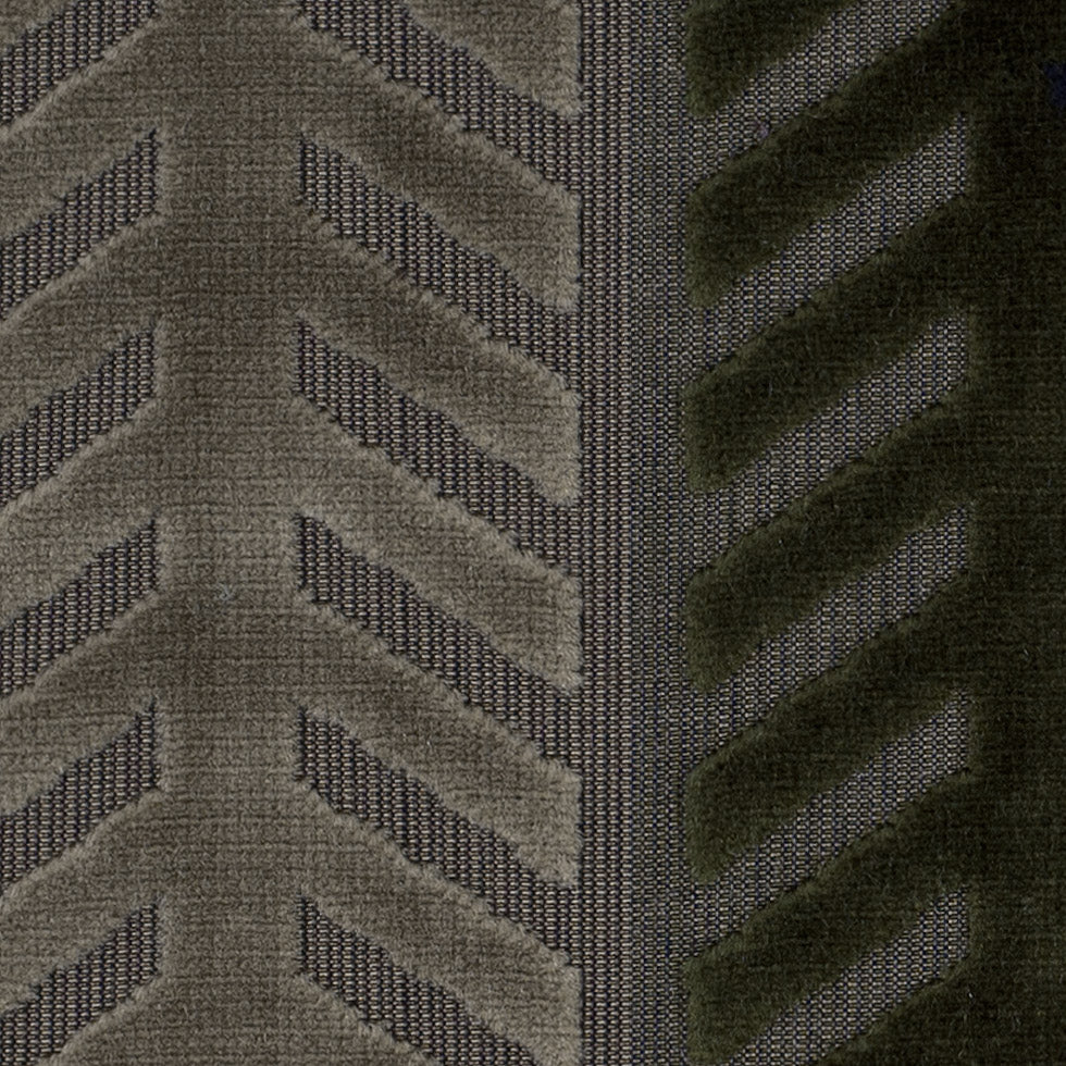 Brown and Green Geometric Cut Velvet - Detail Brown and Green Geometric Cut Velvet - Detail