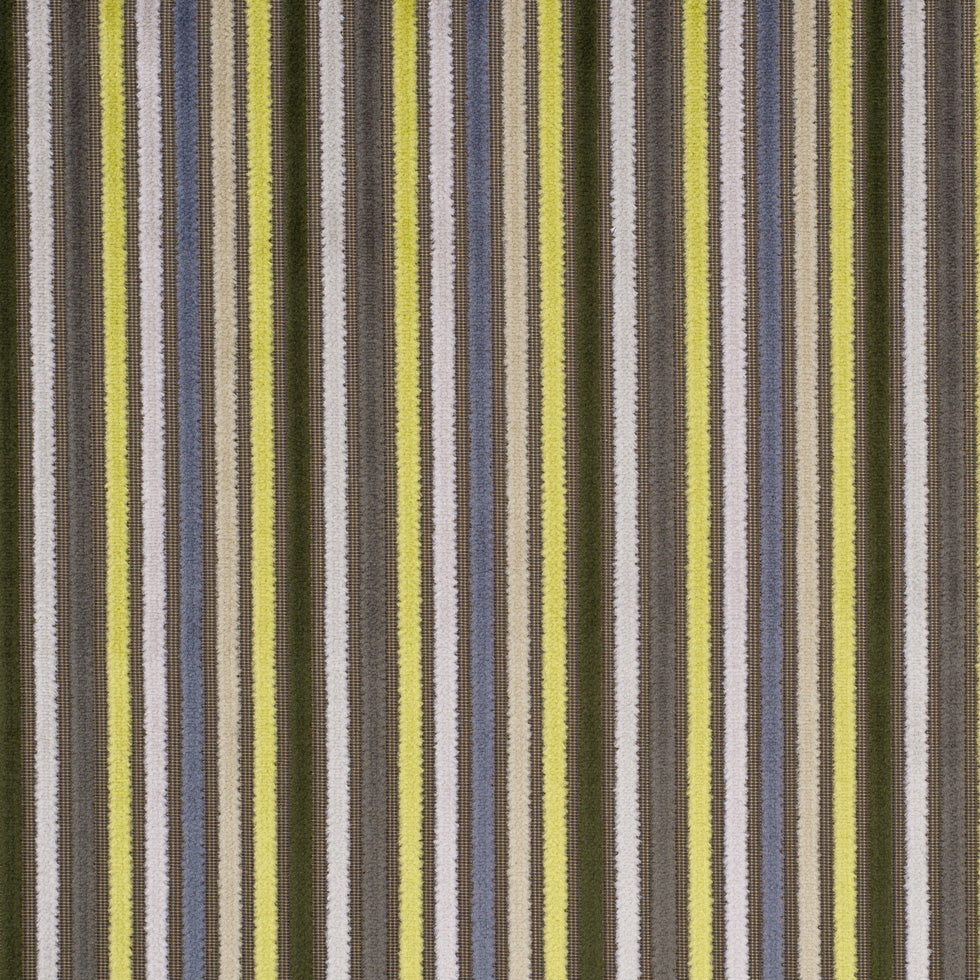 Multicolor Green and Brown Striped Velvet Multicolor Green and Brown Striped Velvet