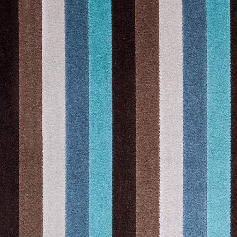 Brown and Aqua Striped Velvet Brown and Aqua Striped Velvet