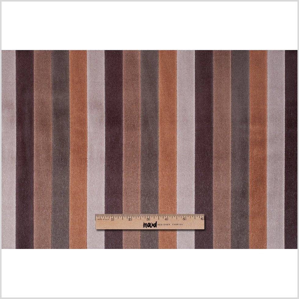Dark Earth Tones Striped Velvet - Full Dark Earth Tones Striped Velvet - Full