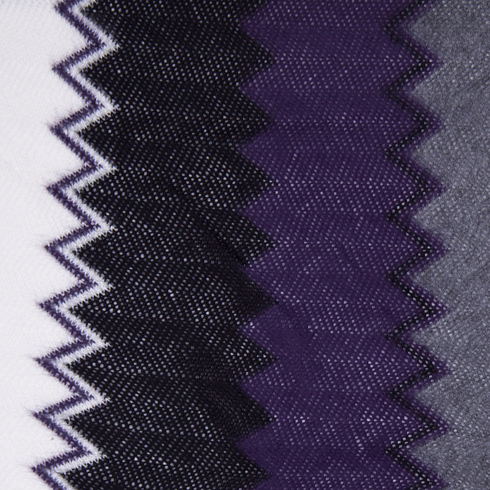 Purple, Black and White Big Zig Zags Soft Sweater Knit Purple, Black and White Big Zig Zags Soft Sweater Knit
