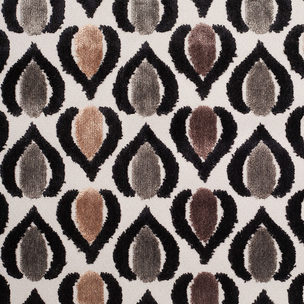 Gray/Brown Geometric Cut Polyester-Viscose Velvet Gray/Brown Geometric Cut Polyester-Viscose Velvet