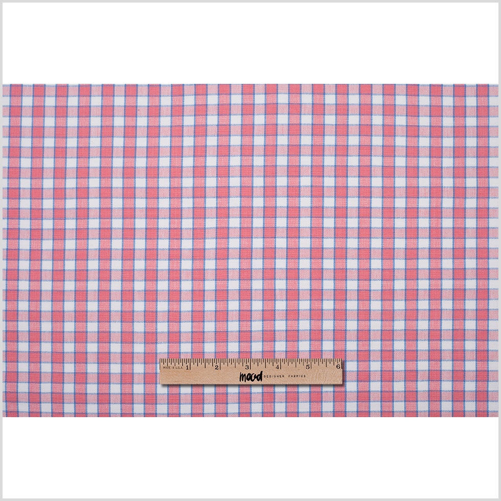 Cotton Candy Pink and Blue Checked Handwoven Cotton Full Cotton Candy Pink and Blue Checked Handwoven Cotton Full