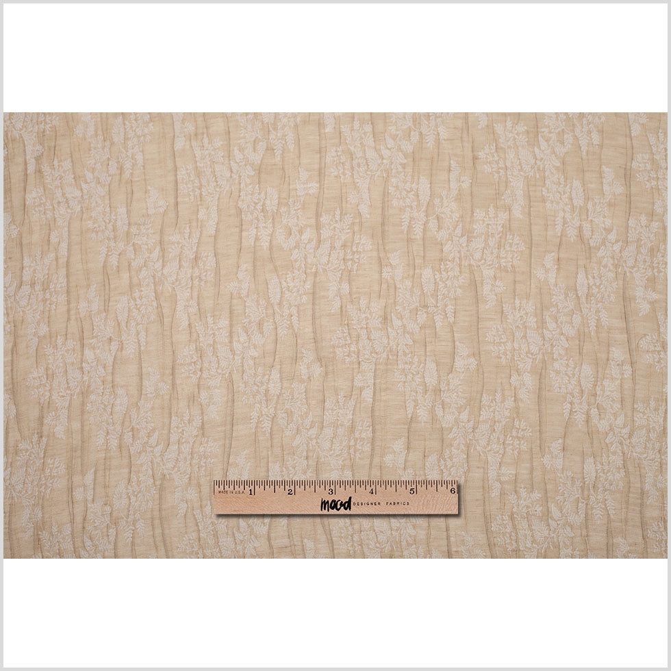Candid Ginger and Pristine White Polyester Crinkled Jacquard - Full Candid Ginger and Pristine White Polyester Crinkled Jacquard - Full