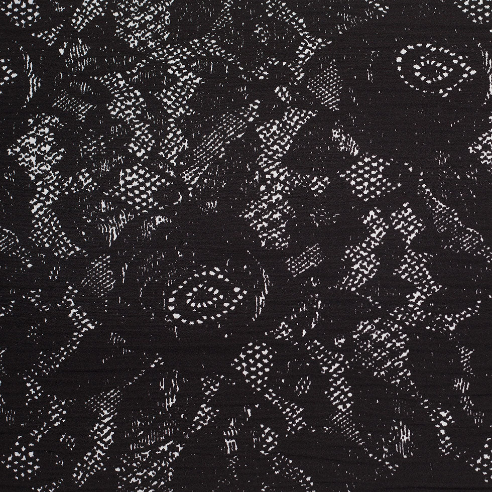 Black and White Abstract Wrinkled Polyester Woven Black and White Abstract Wrinkled Polyester Woven