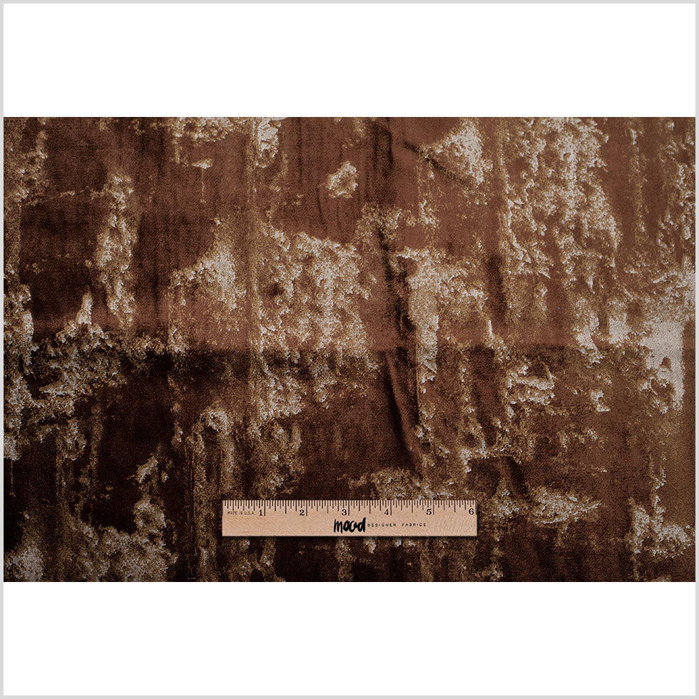 Metallic Brown/Gold Abstract Velvet Full Metallic Brown/Gold Abstract Velvet Full