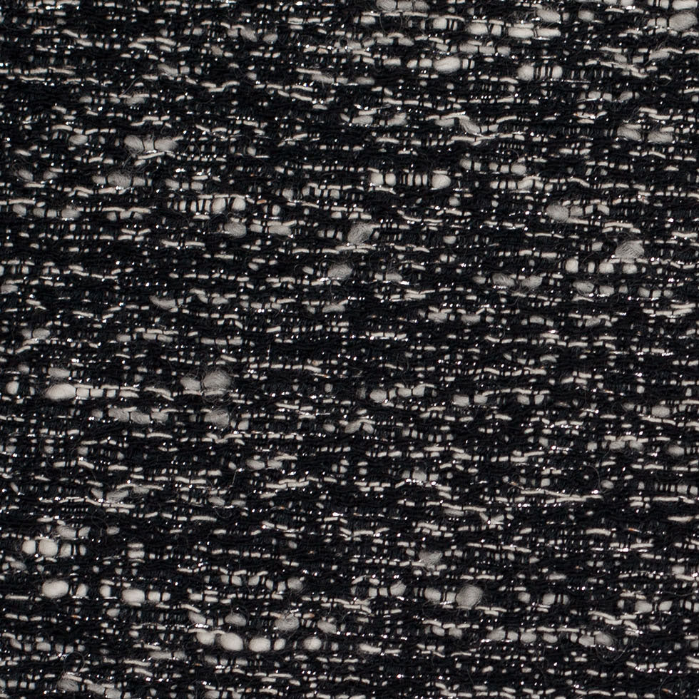 Italian Black/White Metallic Wool Woven - Detail Italian Black/White Metallic Wool Woven - Detail