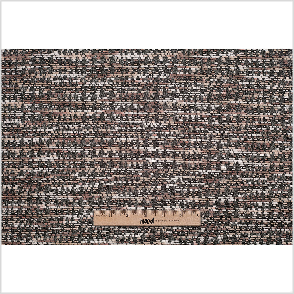 Metallic Black/Brown/White Abstract Novelty Woven Full Metallic Black/Brown/White Abstract Novelty Woven Full