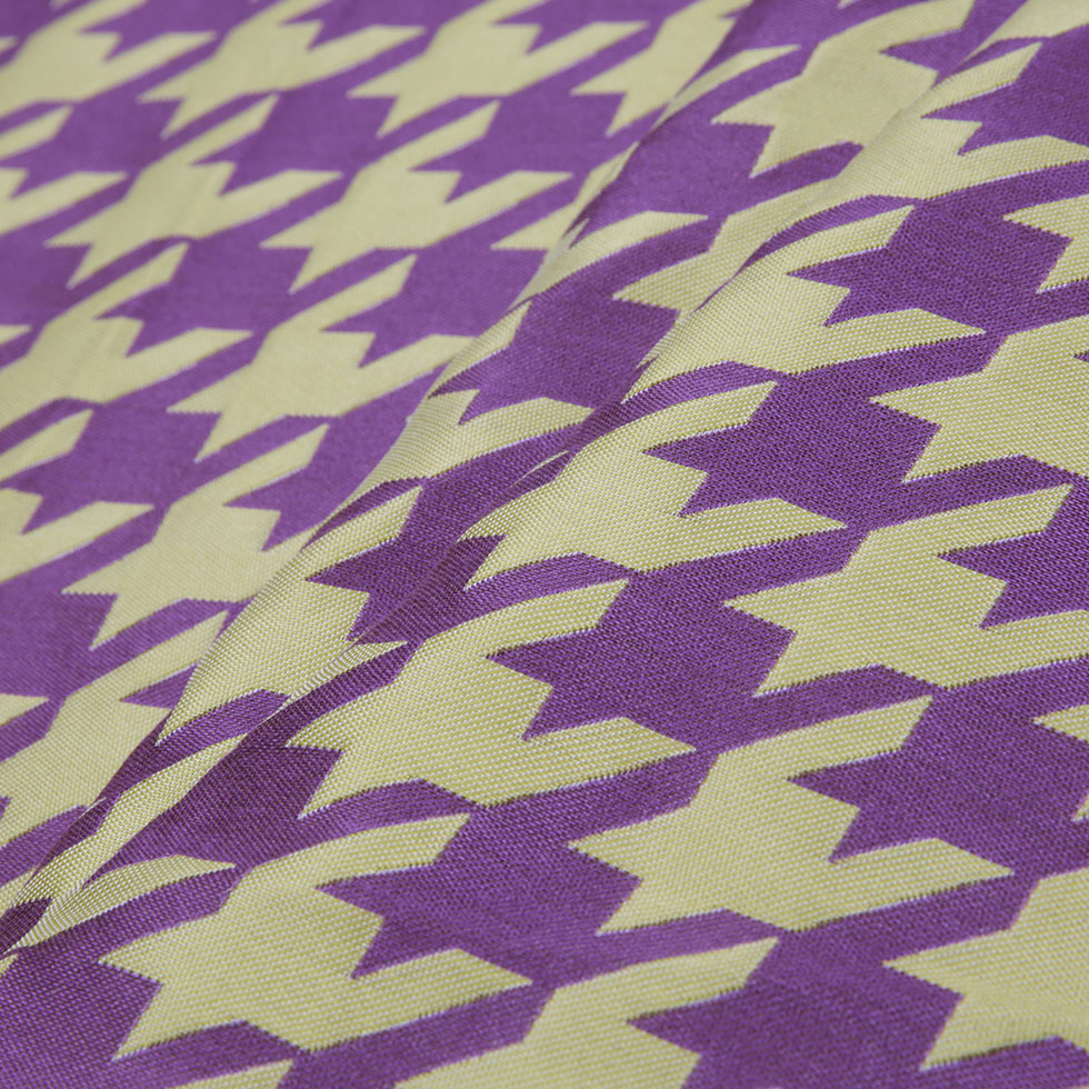 Purple Houndstooth Polyester Brocade Folded Purple Houndstooth Polyester Brocade Folded