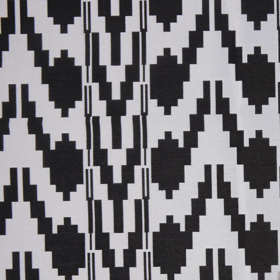 Black Geometric Polyester Brocade Black Geometric Polyester Brocade