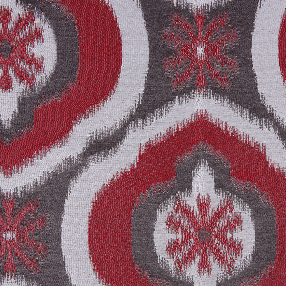 Red Ikat Damask Polyester Woven Red Ikat Damask Polyester Woven