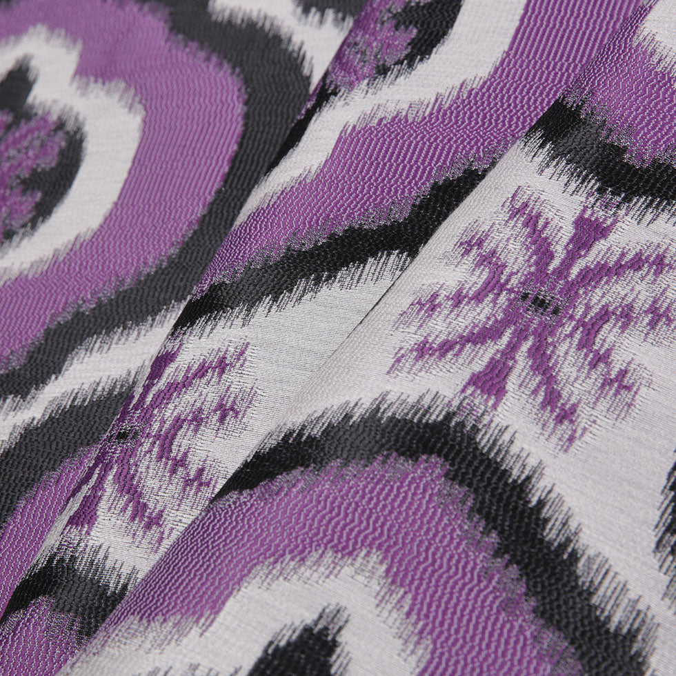 Purple Ikat Damask Polyester Woven - Folded Purple Ikat Damask Polyester Woven - Folded