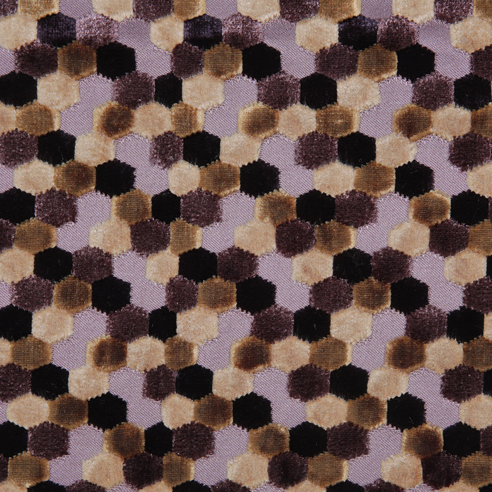 Gold Laser-Cut Geometric Polyester Velvet - Detail Gold Laser-Cut Geometric Polyester Velvet - Detail