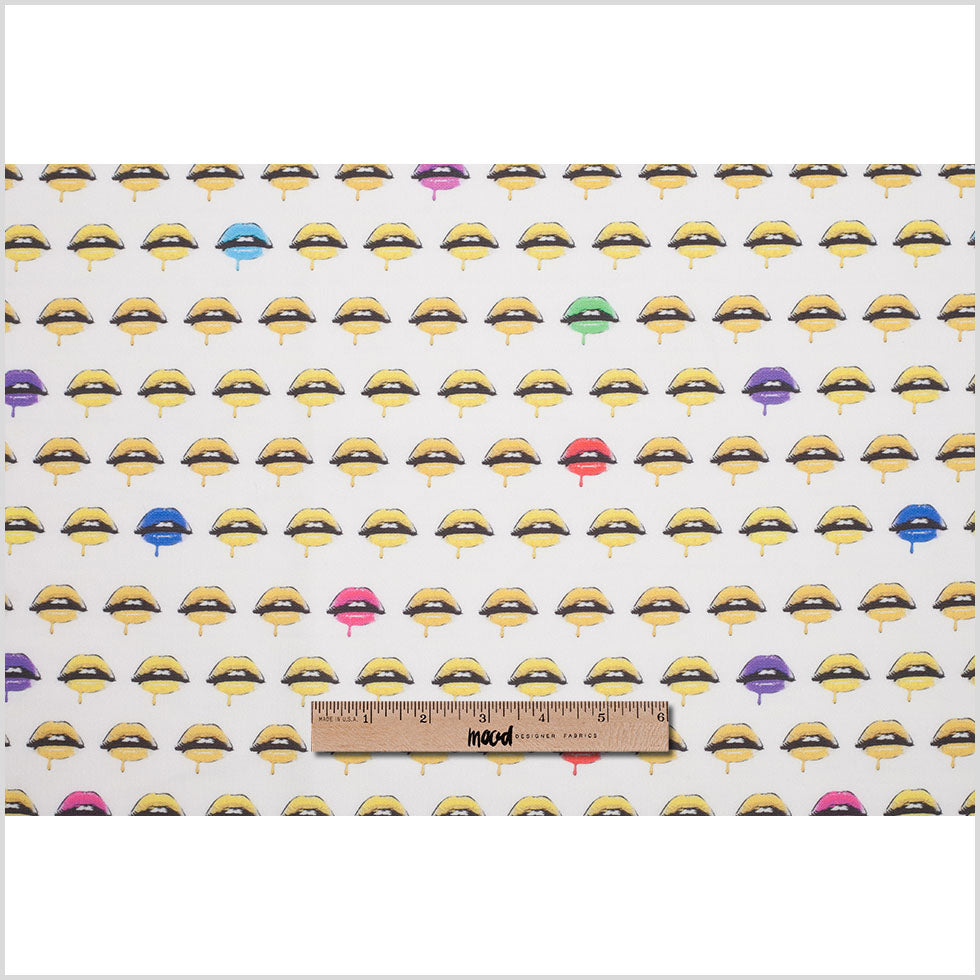Pop Art Lips Digitally Printed Stretch Neoprene/Scuba Knit Folded Pop Art Lips Digitally Printed Stretch Neoprene/Scuba Knit Folded