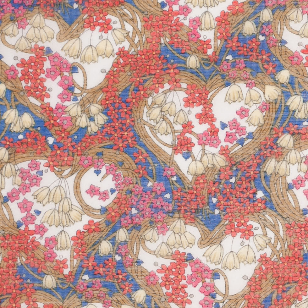 Liberty of London Amy Jane Blue/Red Silk-Cotton Voile - Detail Liberty of London Amy Jane Blue/Red Silk-Cotton Voile - Detail