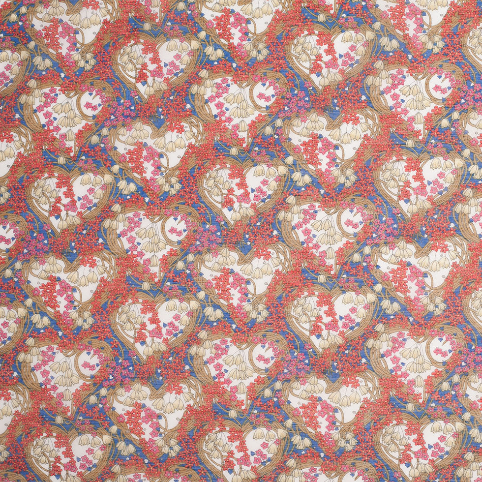 Liberty of London Amy Jane Blue/Red Silk-Cotton Voile Liberty of London Amy Jane Blue/Red Silk-Cotton Voile