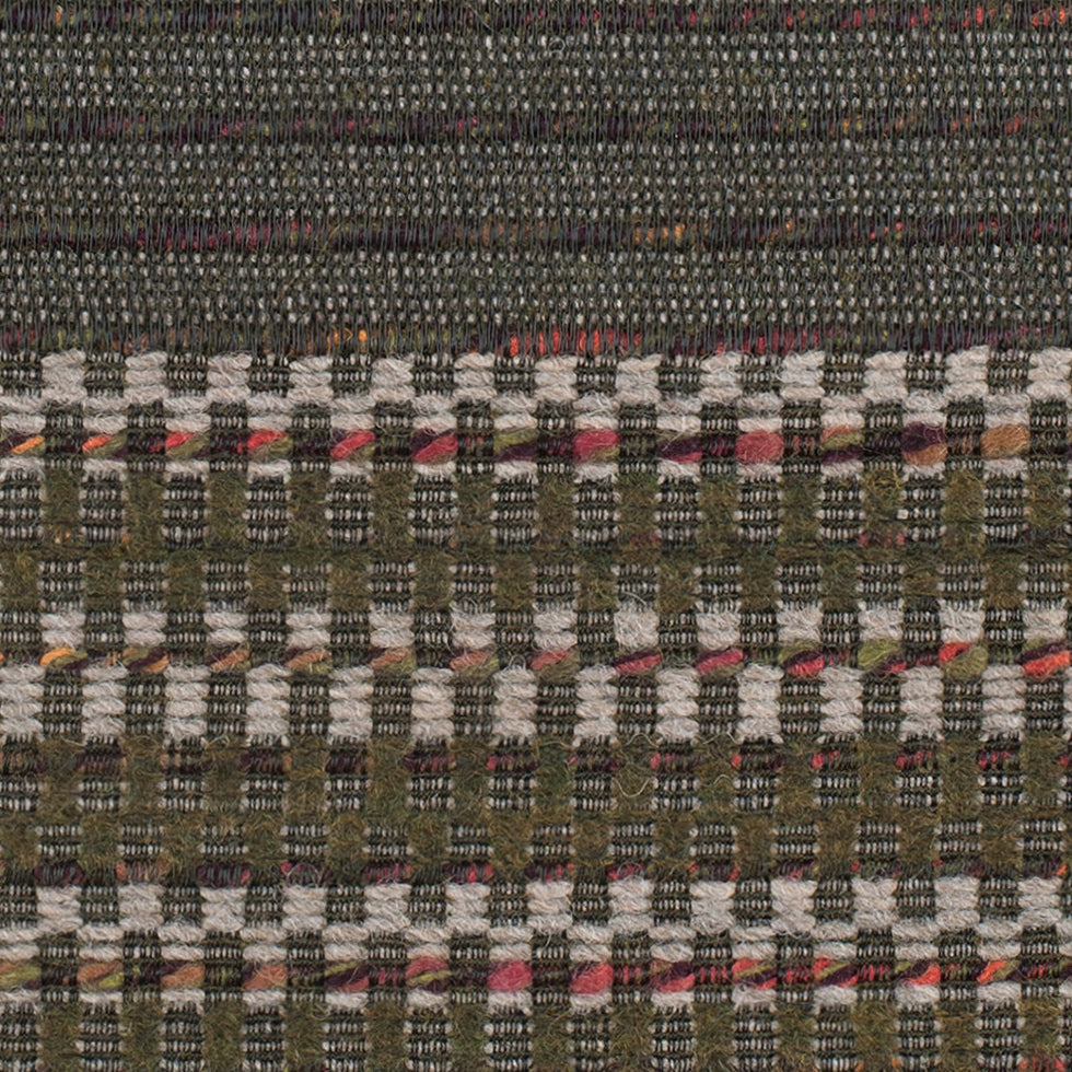 Olive Dimensional Stripes Blended Wool Tweed Detail Olive Dimensional Stripes Blended Wool Tweed Detail