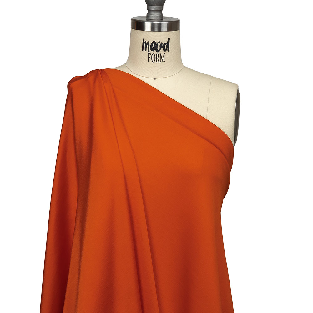 Carrot Luminous Stretch Polyester Tricot - Drape Carrot Luminous Stretch Polyester Tricot - Drape