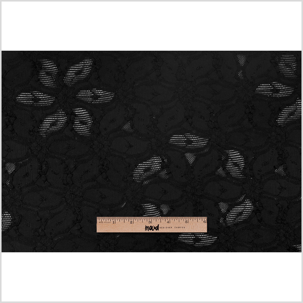 Black Polyester Blended Raschel Knit Full Black Polyester Blended Raschel Knit Full