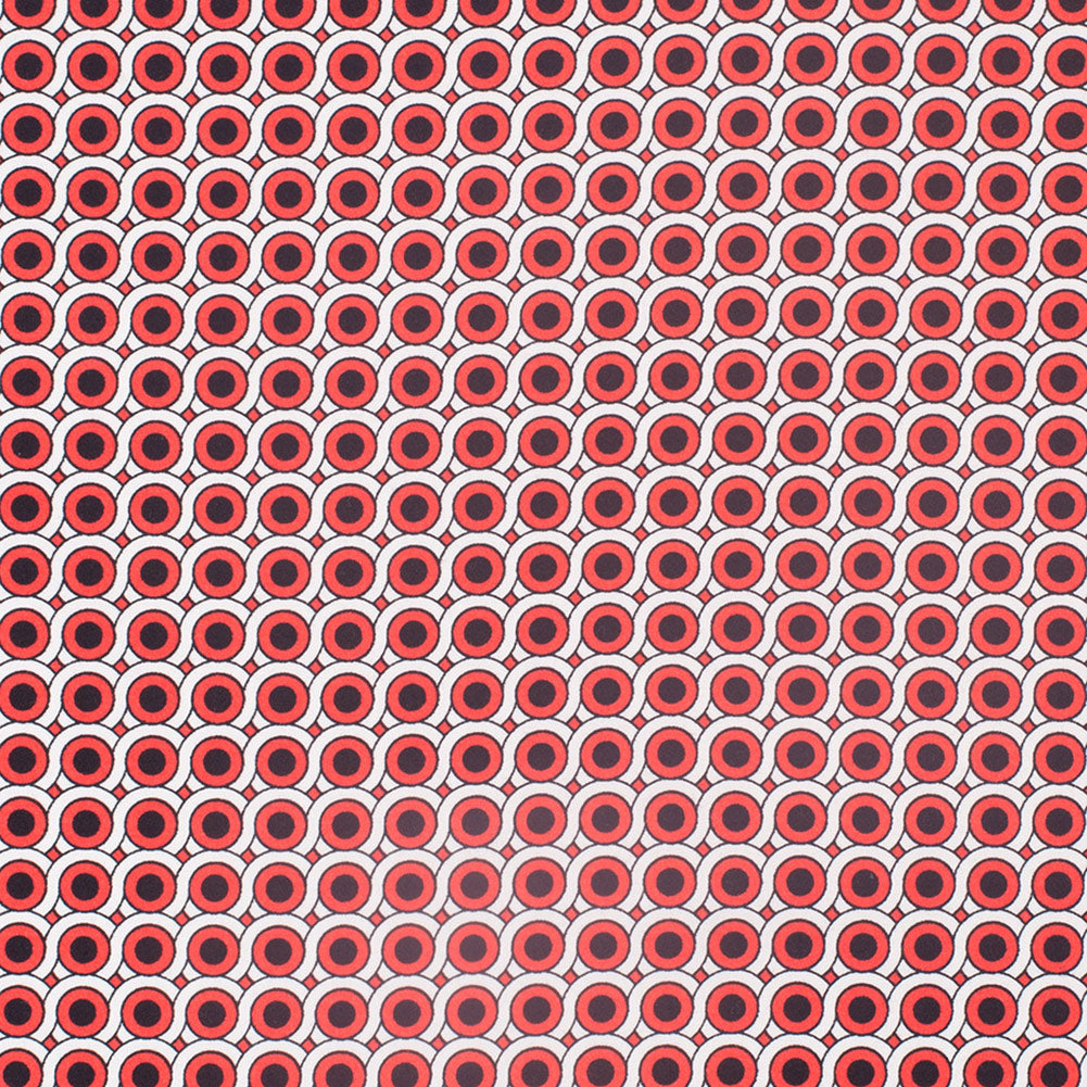 Poppy Red Geometric Stretch Cotton Woven Poppy Red Geometric Stretch Cotton Woven