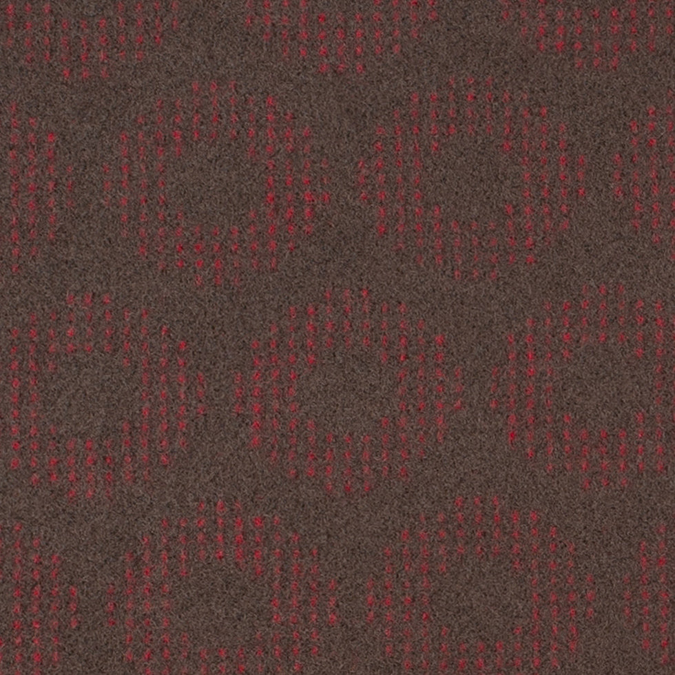 Dark Green and Red Geometric Wool Fleece Detail Dark Green and Red Geometric Wool Fleece Detail