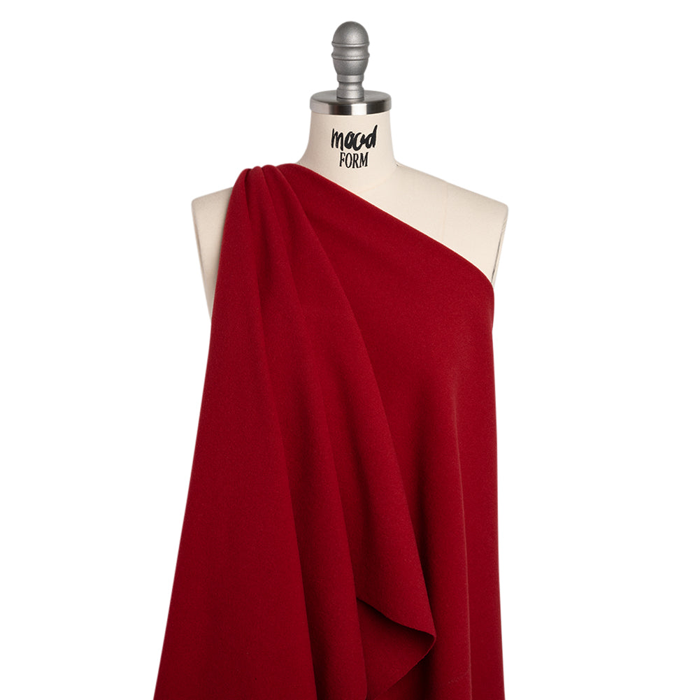 Wool and Cashmere Coating Made in Italy - Red - Alberini Collection Drape Wool and Cashmere Coating Made in Italy - Red - Alberini Collection Drape