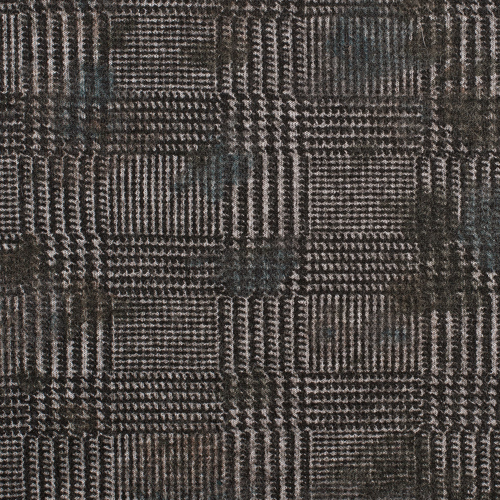 Black/Gray Glen Plaid Wool Knit w/ Fleece Backing Black/Gray Glen Plaid Wool Knit w/ Fleece Backing