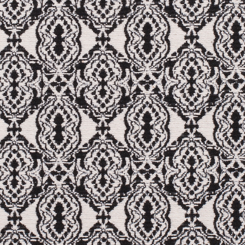 Black/Off-White Geometric Diamonds Cotton Jacquard Full Black/Off-White Geometric Diamonds Cotton Jacquard Full