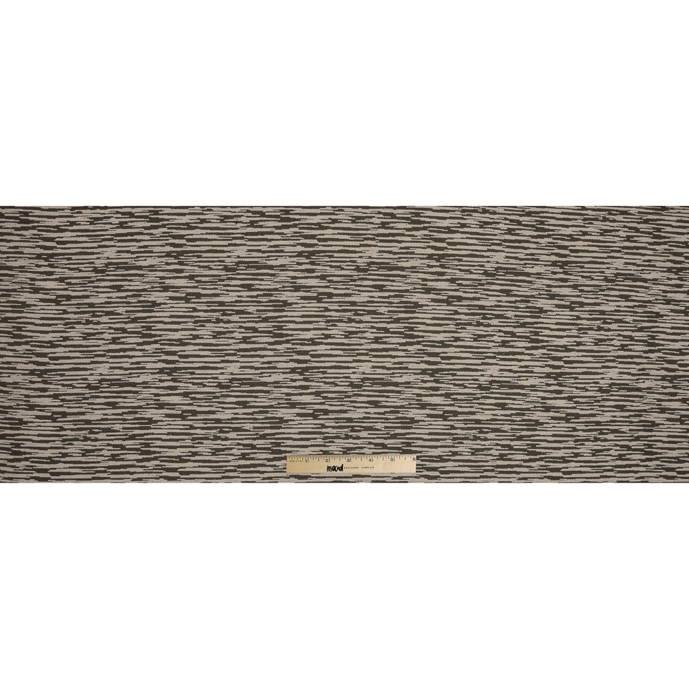 Beige and Olive Striated Wool Jacquard Full Beige and Olive Striated Wool Jacquard Full