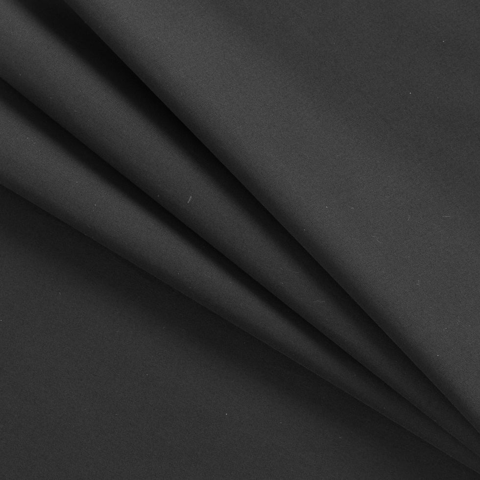 Black 100% Pima Cotton Broadcloth - Detail Black 100% Pima Cotton Broadcloth - Detail