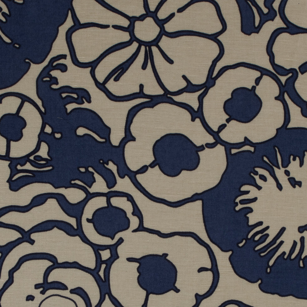 Creme Brulee/Muted Navy Floral Printed Woven Creme Brulee/Muted Navy Floral Printed Woven