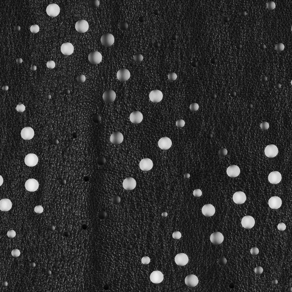 Small Black Abstract Perforated Lamb Leather - Full Small Black Abstract Perforated Lamb Leather - Full