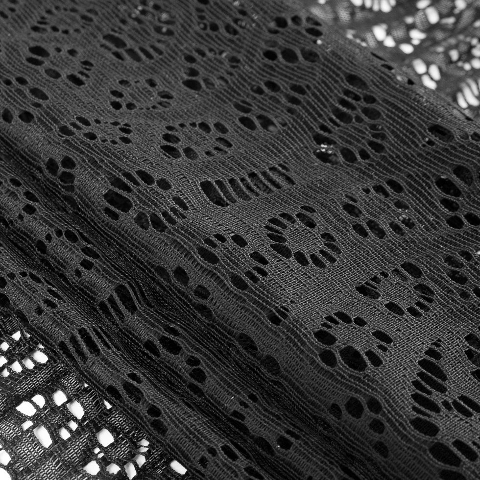 Black Pleated Novelty Lace - Folded Black Pleated Novelty Lace - Folded