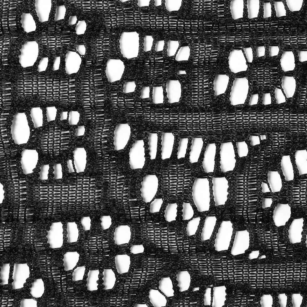 Black Pleated Novelty Lace - Detail Black Pleated Novelty Lace - Detail