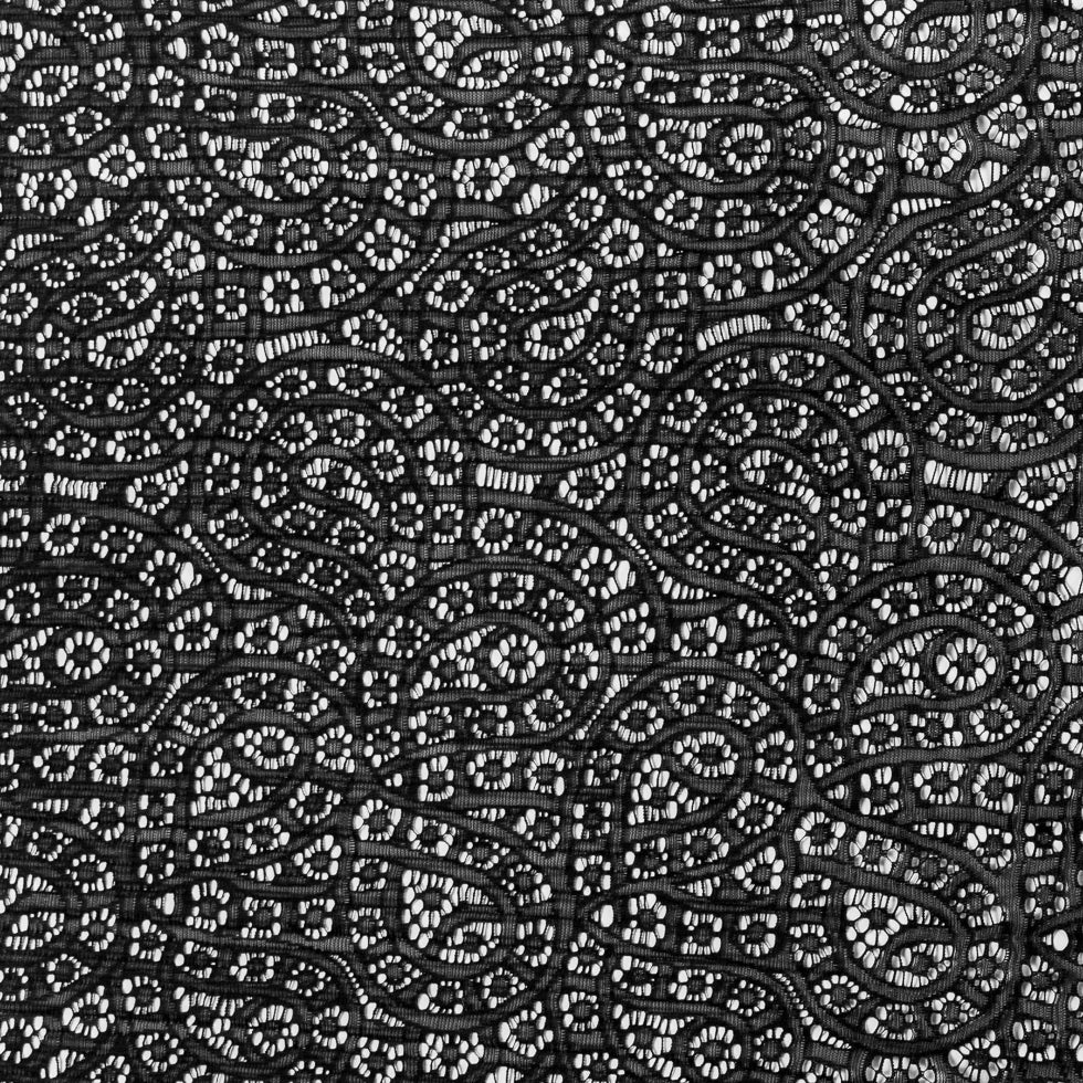 Black Pleated Novelty Lace Black Pleated Novelty Lace