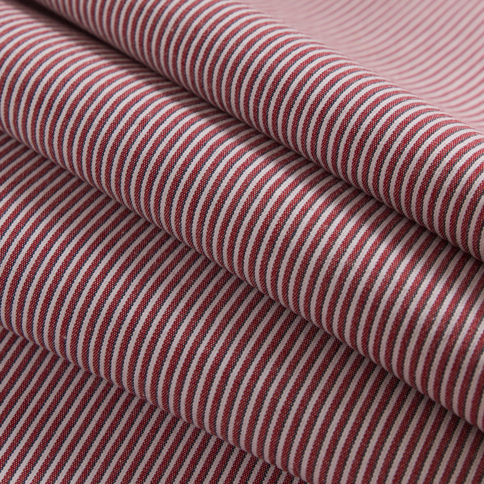 Red/Blue/White Raised Shadow Stripes on Stretch Cotton Woven Folded Red/Blue/White Raised Shadow Stripes on Stretch Cotton Woven Folded