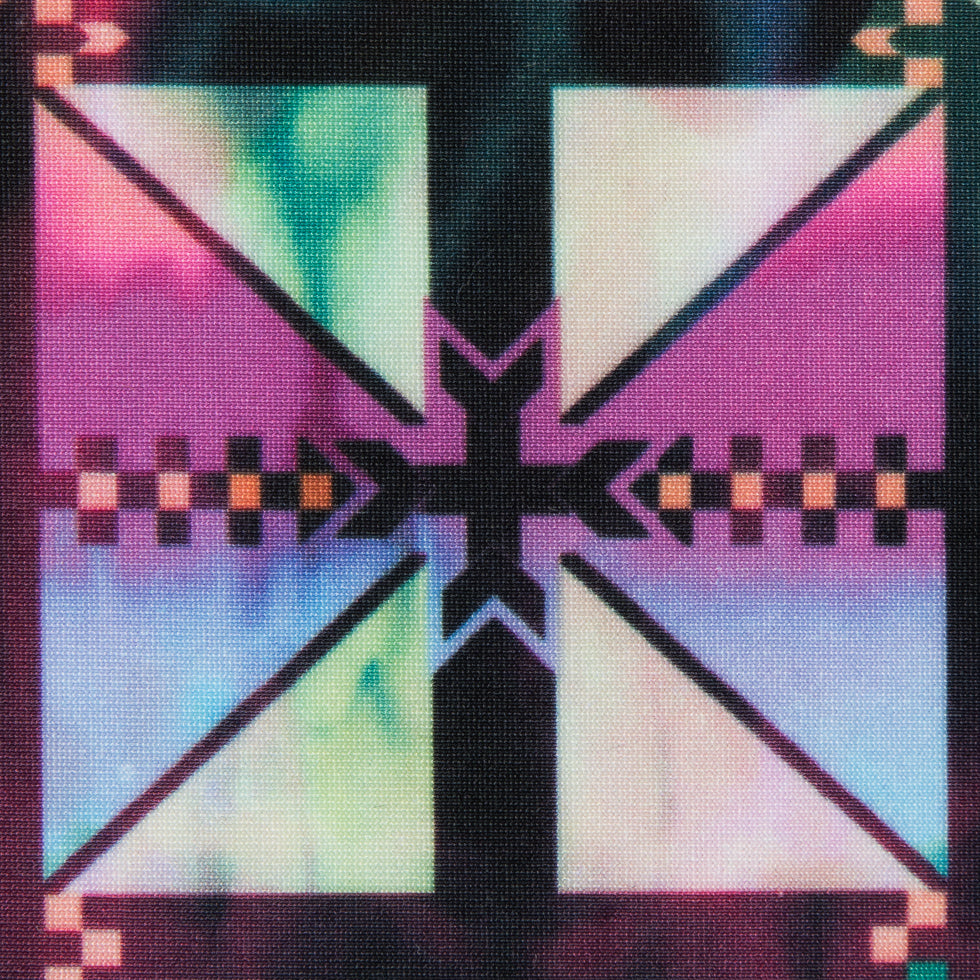 Pink/Multi-Colored Tribal Max-Dri Anti-Microbial Performance Tricot - Detail Pink/Multi-Colored Tribal Max-Dri Anti-Microbial Performance Tricot - Detail