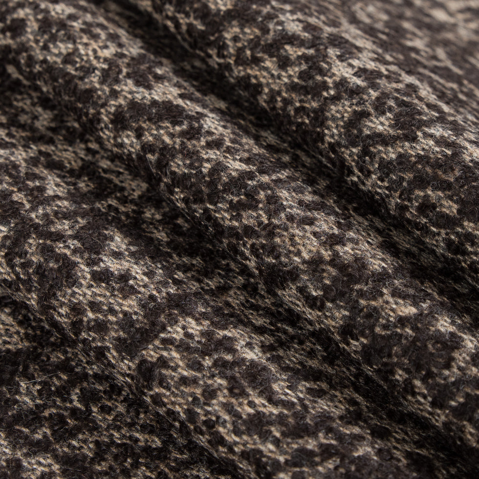 Turkish Coffee/White Swan Spotted Wool Boucle Folded Turkish Coffee/White Swan Spotted Wool Boucle Folded