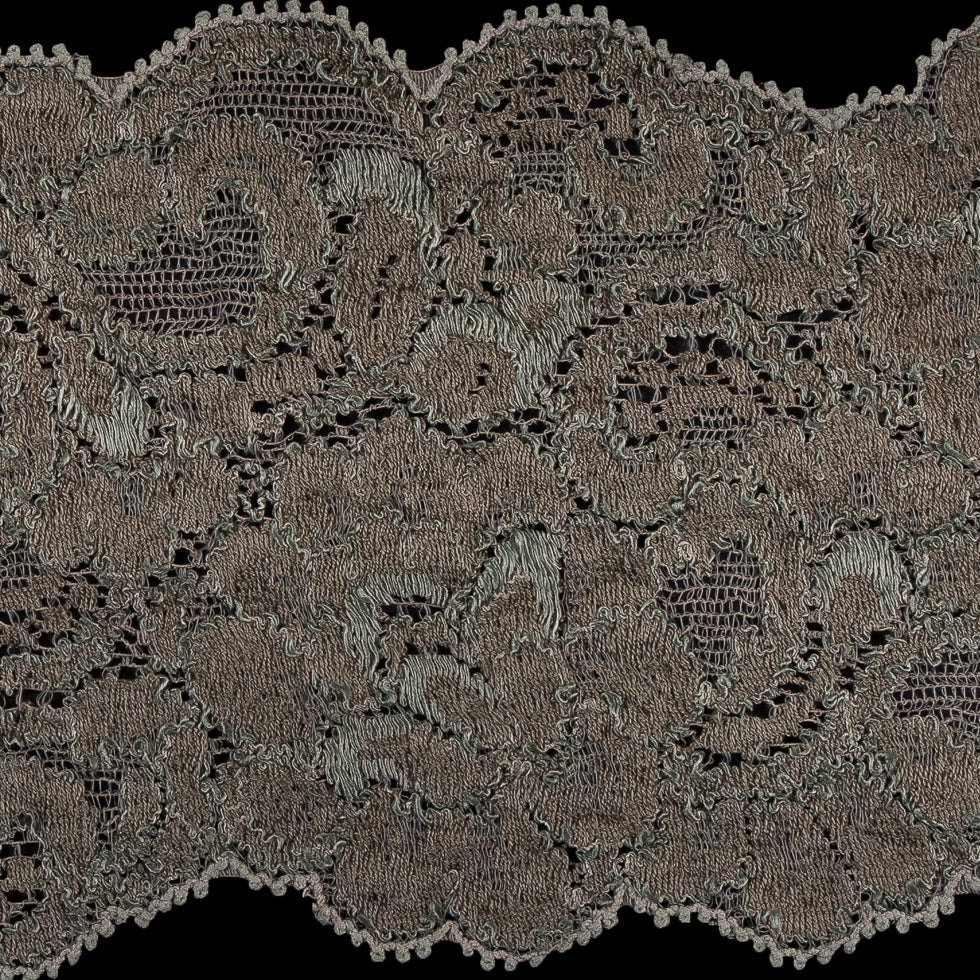 Sage Stretch Lace Trim - 3.5 - Detail Sage Stretch Lace Trim - 3.5 - Detail