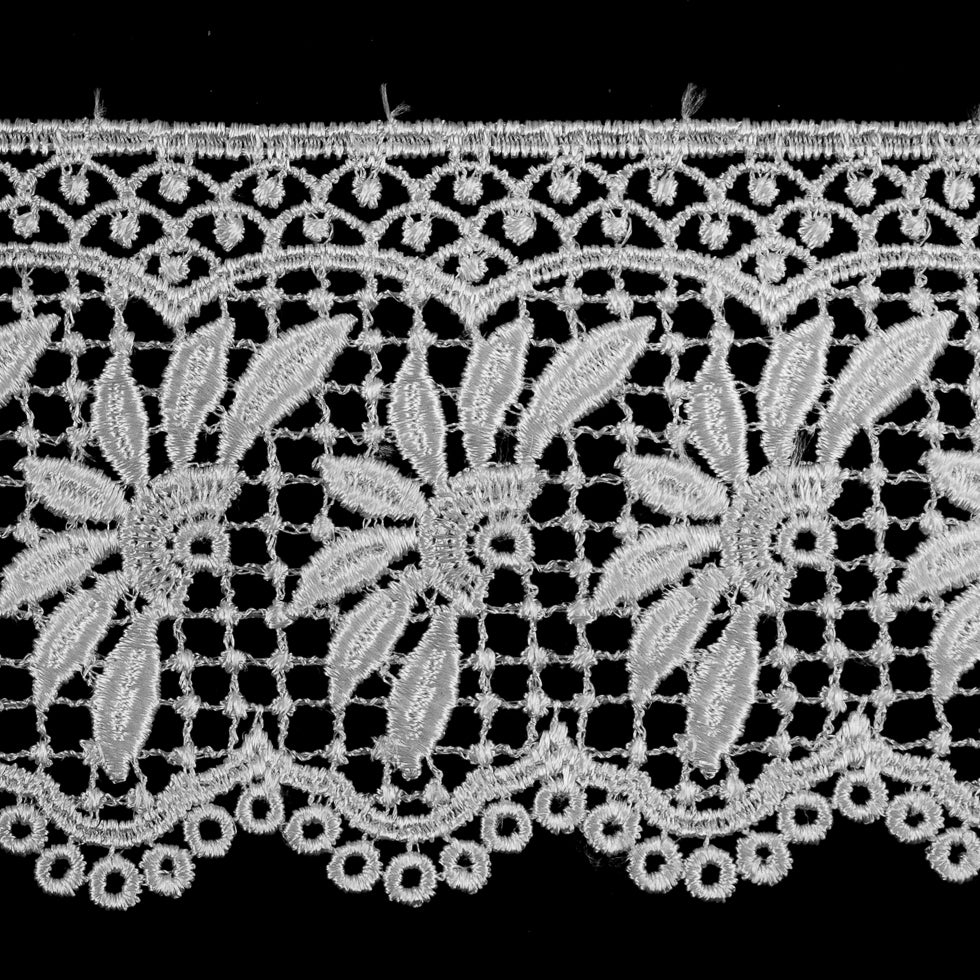 White Venise Lace Trim - 3" Detail White Venise Lace Trim - 3" Detail