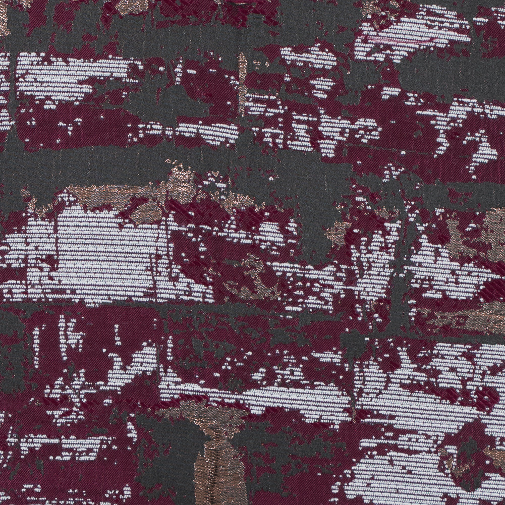 Maroon and Copper Abstract Metallic Jacquard Maroon and Copper Abstract Metallic Jacquard