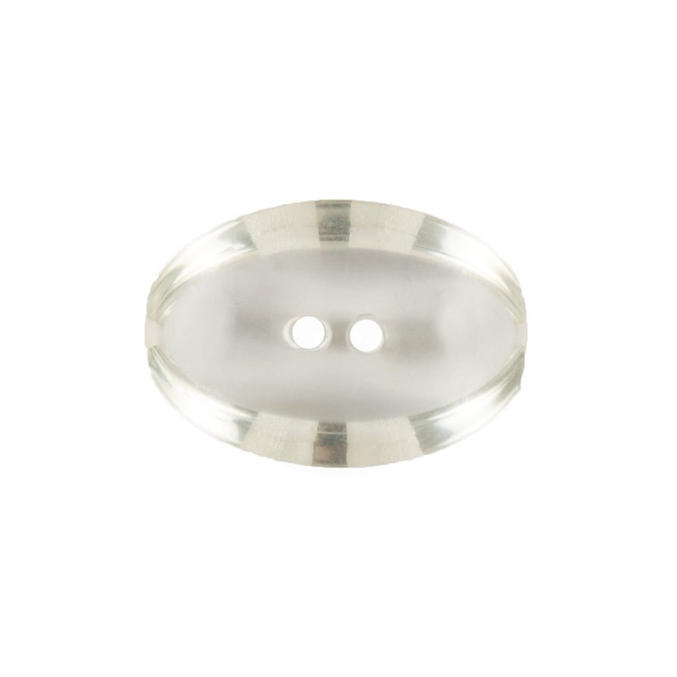 Clear Oval Plastic Button - 36L/23MM Clear Oval Plastic Button - 36L/23MM