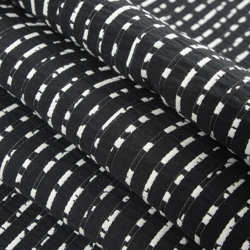 Black/White Striped Cotton Brocade - Detail Black/White Striped Cotton Brocade - Detail
